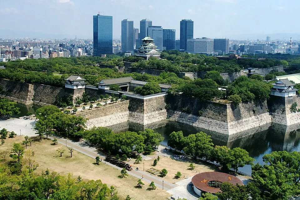 Osaka Castle and the city skyline